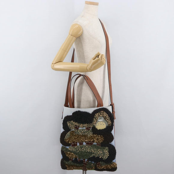 LOEWE × Studio Ghibli My Neighbor Totoro Bag 2way Brown Silver Auth 167153SM