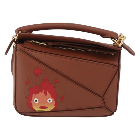 LOEWE × Studio Ghibli Calcifer Puzzle Bag Mini Bag Leather 2way Auth 167156SM