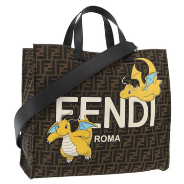FENDI x FRGMT x POKÉMON Zucca Canvas Dragonfly Bag 2way Black Auth 167158SM