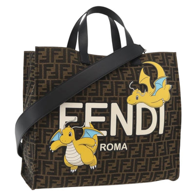 FENDI x FRGMT x POKÉMON Zucca Canvas Dragonfly Bag 2way Black Auth 167158SM