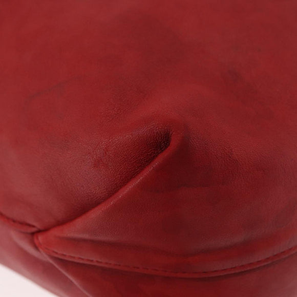 SAINT LAURENT Teddy Kleine Schoudertas Leer Rood Zilver Origineel 167159A