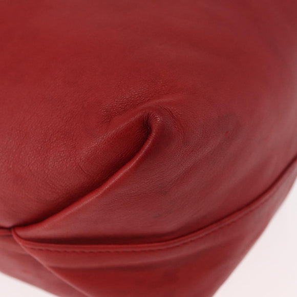 SAINT LAURENT Teddy Kleine Schoudertas Leer Rood Zilver Origineel 167159A