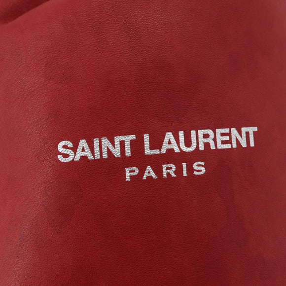 SAINT LAURENT Teddy Kleine Schoudertas Leer Rood Zilver Origineel 167159A