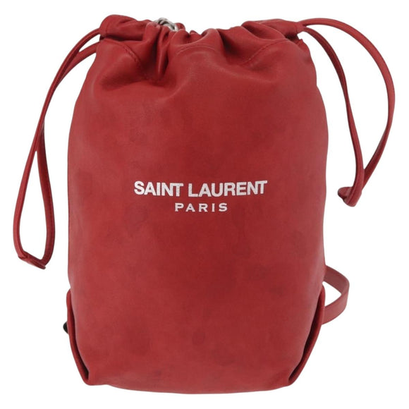 SAINT LAURENT Teddy Kleine Schoudertas Leer Rood Zilver Origineel 167159A