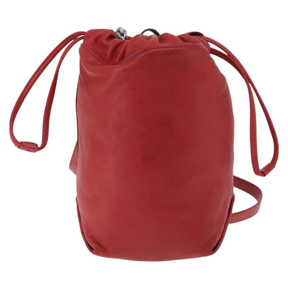 SAINT LAURENT Teddy Kleine Schoudertas Leer Rood Zilver Origineel 167159A
