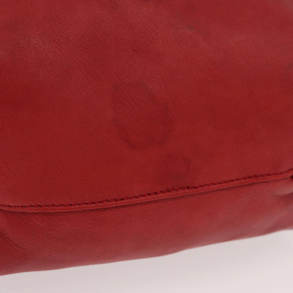 SAINT LAURENT Teddy Kleine Schoudertas Leer Rood Zilver Origineel 167159A