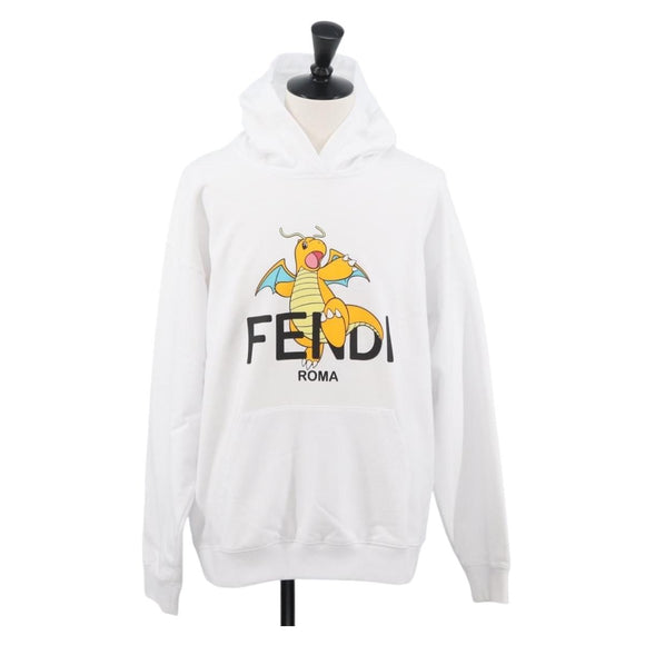 FENDI x FRGMT x POKMON Parker Kairyu Cotton M White Auth 167161SM