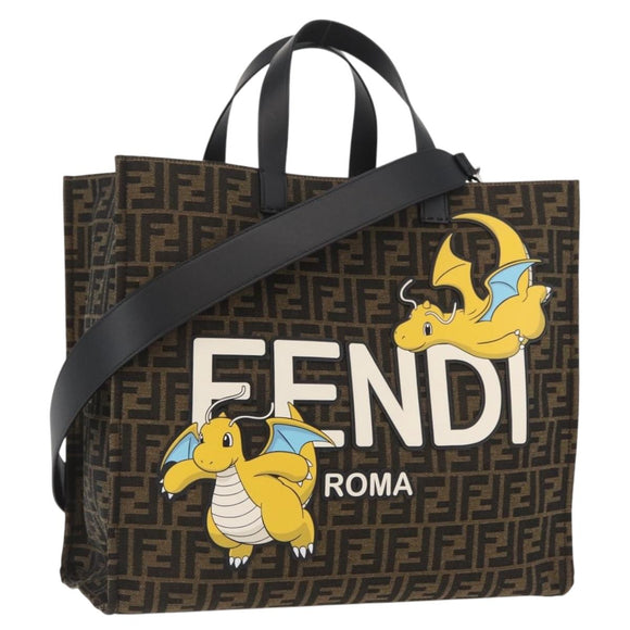 FENDI x FRGMT x POKÉMON Zucca Canvas Dragonfly Bag 2way Black Auth 167165SAM