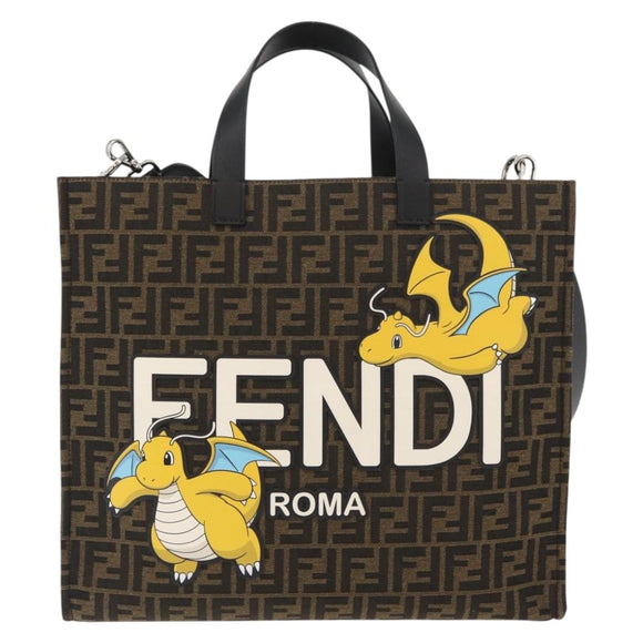FENDI x FRGMT x POKÉMON Zucca Canvas Dragonfly Bag 2way Black Auth 167165SAM