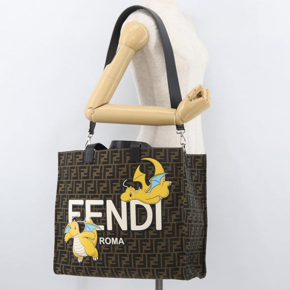FENDI x FRGMT x POKÉMON Zucca Canvas Dragonfly Bag 2way Black Auth 167165SAM