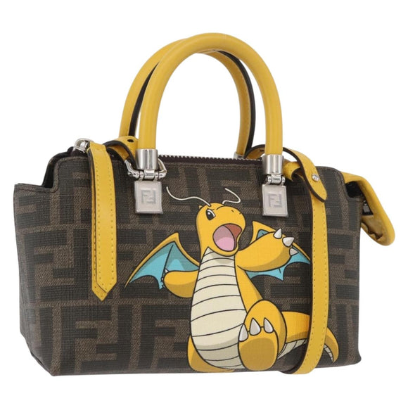 FENDI x FRGMT x POKÉMON Zucca Canvas Dragonite Bag 2way Black Auth 167166SM