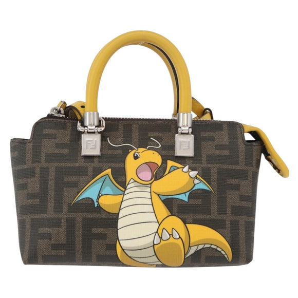 FENDI x FRGMT x POKÉMON Zucca Canvas Dragonite Bag 2way Black Auth 167166SM
