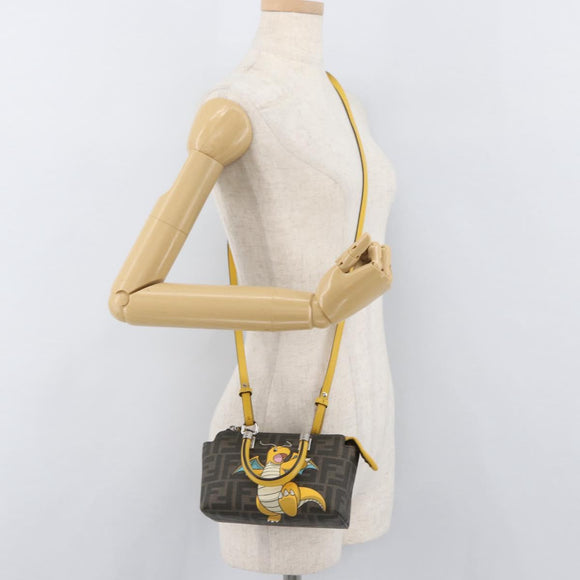 FENDI x FRGMT x POKÉMON Zucca Canvas Dragonite Bag 2way Black Auth 167166SM