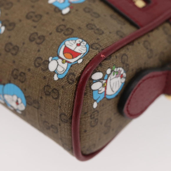 GUCCI Micro GG Supreme Doraemon x Fujiko-Pro Bag PVC Beige 647784 Auth 167167SM