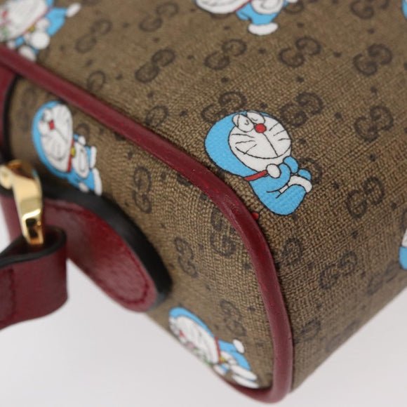 GUCCI Micro GG Supreme Doraemon x Fujiko-Pro Bag PVC Beige 647784 Auth 167167SM