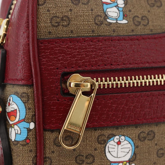 GUCCI Micro GG Supreme Doraemon x Fujiko-Pro Bag PVC Beige 647784 Auth 167167SM
