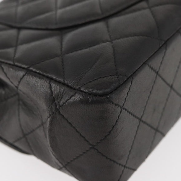 CHANEL Matelasse Bag Lamb Skin Paris limited model Black CC Auth 167175SM