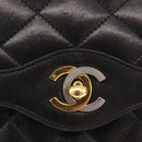 CHANEL Matelasse Bag Lamb Skin Paris limited model Black CC Auth 167175SM-19