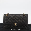 CHANEL Matelasse Bag Lamb Skin Paris limited model Black CC Auth 167175SM-12