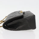 CHANEL Matelasse Bag Lamb Skin Paris limited model Black CC Auth 167175SM-4