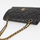 CHANEL Matelasse Bag Lamb Skin Paris limited model Black CC Auth 167175SM-6
