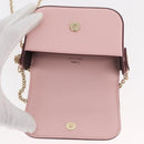 CARTIER Chain Shoulder Bag Leather Pink Gold Auth 167176SM-15