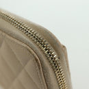 CHANEL Long Wallet Lamb Skin Beige Gold CC Auth 167178SAM-9