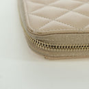 CHANEL Long Wallet Lamb Skin Beige Gold CC Auth 167178SAM-18