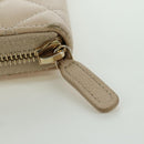 CHANEL Long Wallet Lamb Skin Beige Gold CC Auth 167178SAM-7