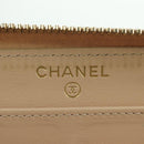 CHANEL Long Wallet Lamb Skin Beige Gold CC Auth 167178SAM-19