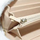 CHANEL Long Wallet Lamb Skin Beige Gold CC Auth 167178SAM-22