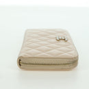 CHANEL Long Wallet Lamb Skin Beige Gold CC Auth 167178SAM-4