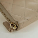 CHANEL Long Wallet Lamb Skin Beige Gold CC Auth 167178SAM-14