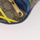 GUCCI GG Supreme Bum Bag PVC Multicolor Gold 733240 Auth 167180A-10