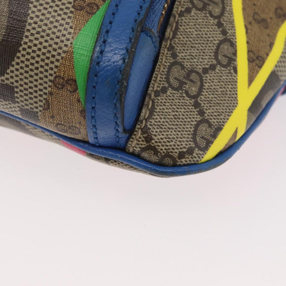 GUCCI GG Supreme Bum Bag PVC Multicolor Gold 733240 Auth 167180A
