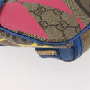 GUCCI GG Supreme Bum Bag PVC Multicolor Gold 733240 Auth 167180A-15