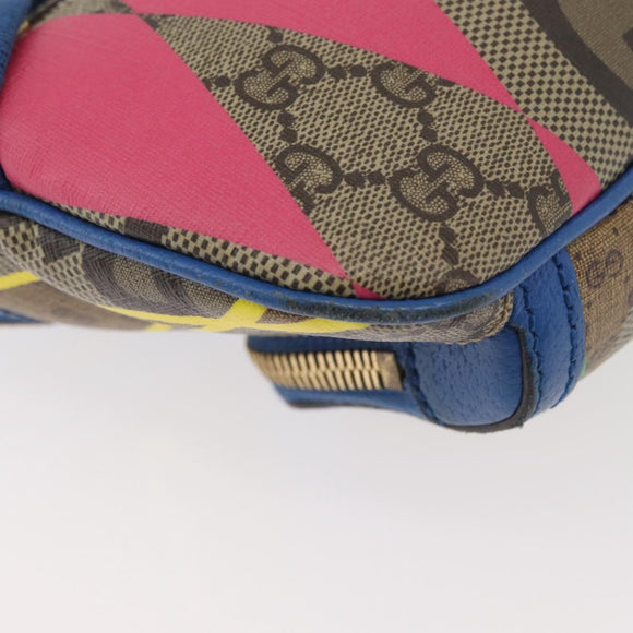 GUCCI GG Supreme Bum Bag PVC Multicolor Gold 733240 Auth 167180A