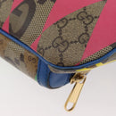 GUCCI GG Supreme Bum Bag PVC Multicolor Gold 733240 Auth 167180A-13