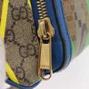 GUCCI GG Supreme Bum Bag PVC Multicolor Gold 733240 Auth 167180A-15