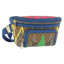 GUCCI GG Supreme Bum Bag PVC Multicolor Gold 733240 Auth 167180A-1
