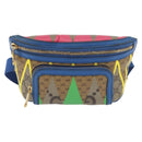 GUCCI GG Supreme Bum Bag PVC Multicolor Gold 733240 Auth 167180A-2