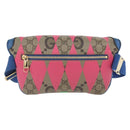 GUCCI GG Supreme Bum Bag PVC Multicolor Gold 733240 Auth 167180A-3