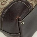 GUCCI Sherry Line Hand Bag Canvas Brown Gold 146002 Auth 167181V-8