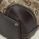 GUCCI Sherry Line Hand Bag Canvas Brown Gold 146002 Auth 167181V-15