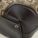GUCCI Sherry Line Hand Bag Canvas Brown Gold 146002 Auth 167181V-17