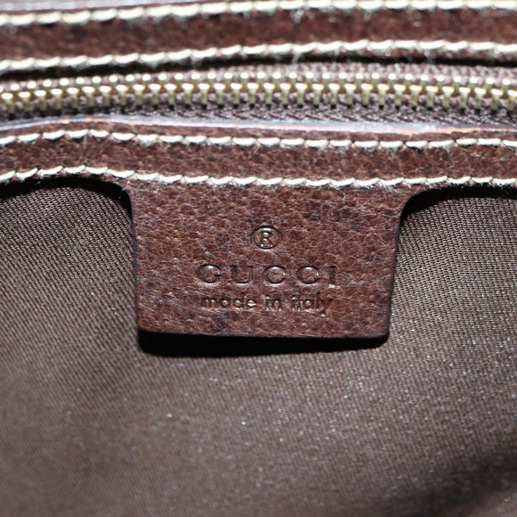 GUCCI Sherry Line Hand Bag Canvas Brown Gold 146002 Auth 167181V