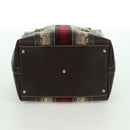 GUCCI Sherry Line Hand Bag Canvas Brown Gold 146002 Auth 167181V-5