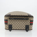 GUCCI GG Supreme Web Sherry Line Carry Case PVC Beige Silver 131170 Auth 167187A-5