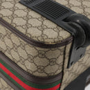GUCCI GG Supreme Web Sherry Line Carry Case PVC Beige Silver 131170 Auth 167187A-19