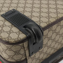 GUCCI GG Supreme Web Sherry Line Carry Case PVC Beige Silver 131170 Auth 167187A-10